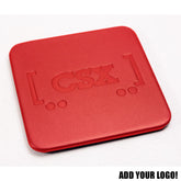 Red Leatherette Coaster, Square